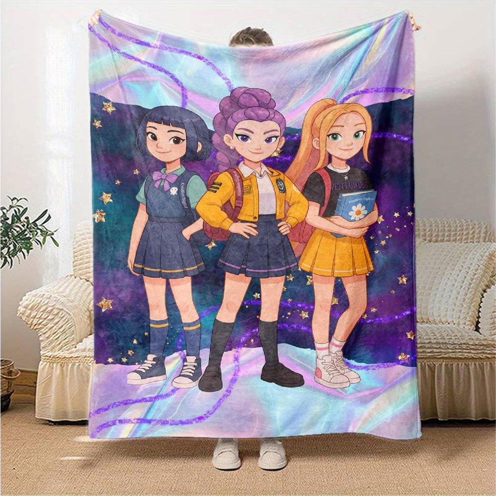 1pc Hunter X Kopo group - Themed Flannel Blanket - Suitable for Bed, Home Decor, Graduation Gifts, Easter, Back to School, ChristmasA88