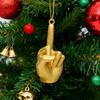 Julmittenfingerdekoration Rolig handgest Julgransprydnad Fräck Gyllene Mittenfinger Hängande Dekoration Skämtpresenter för Vuxna