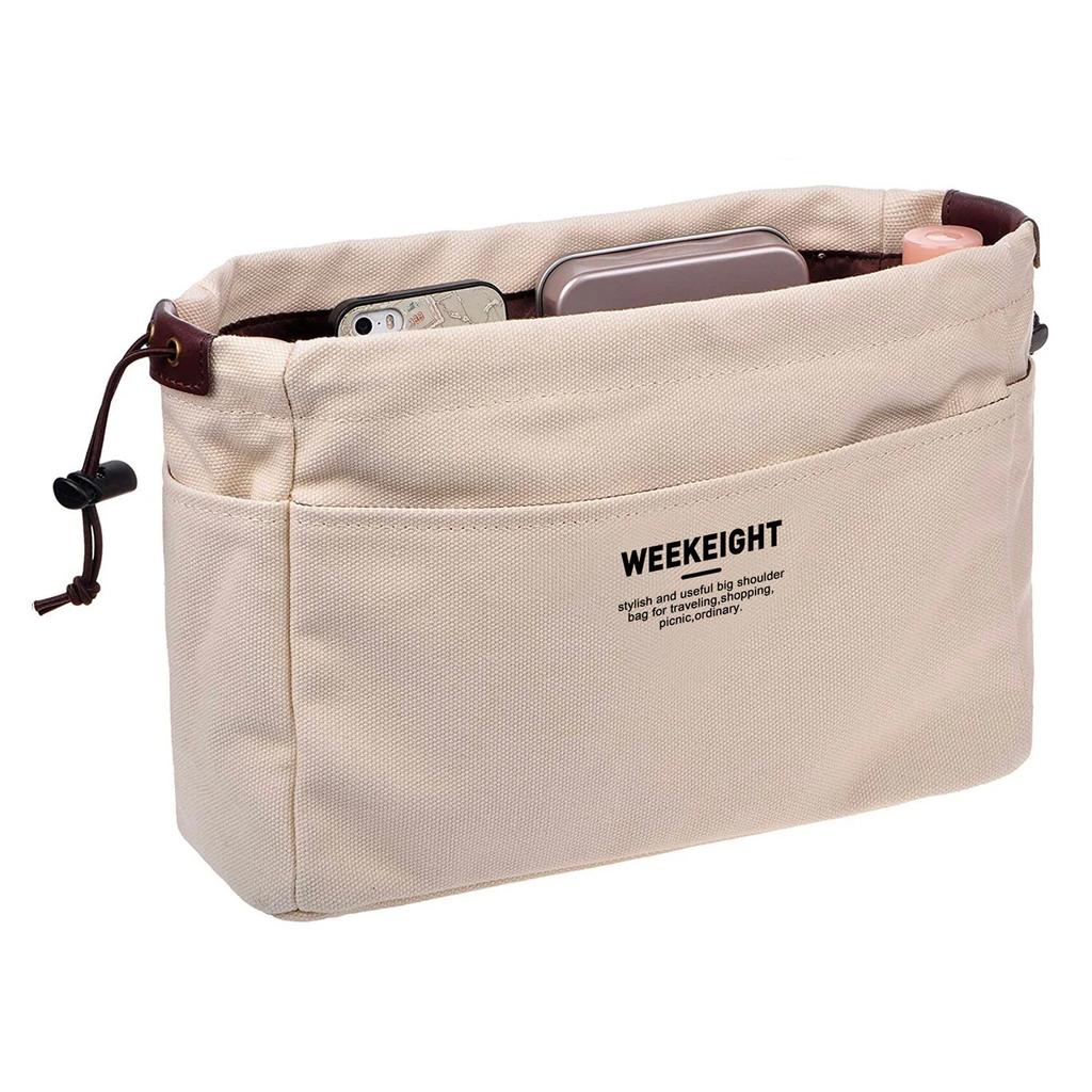 Canvas Handbag Organizers Sturdy Purse Insert Organizer Bag In Bag with Zipper (2 Size)
