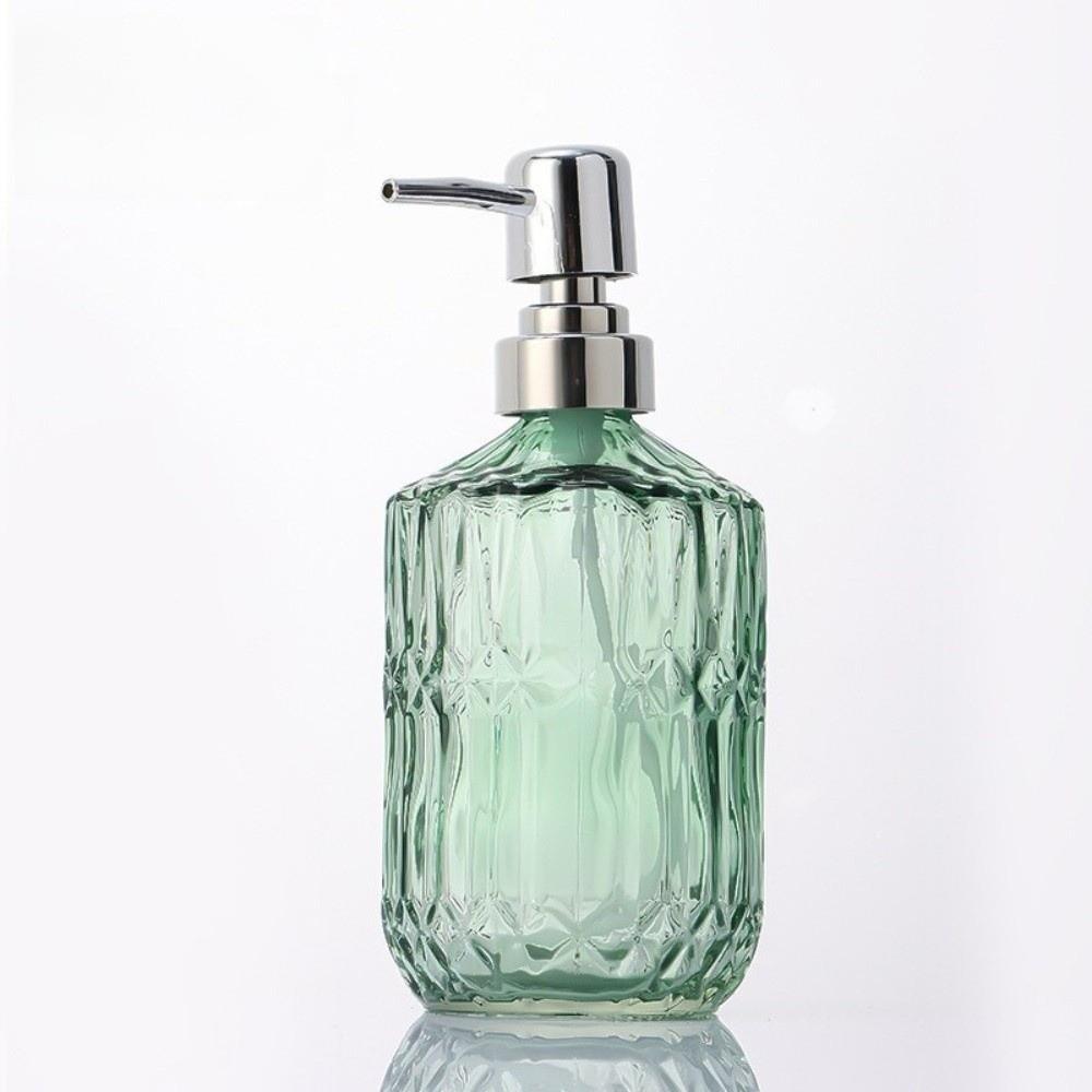 Textured Glass Hand Soap Dispenser 400ml Liquid Storage Hand Sanitizer Bottle  Home Use