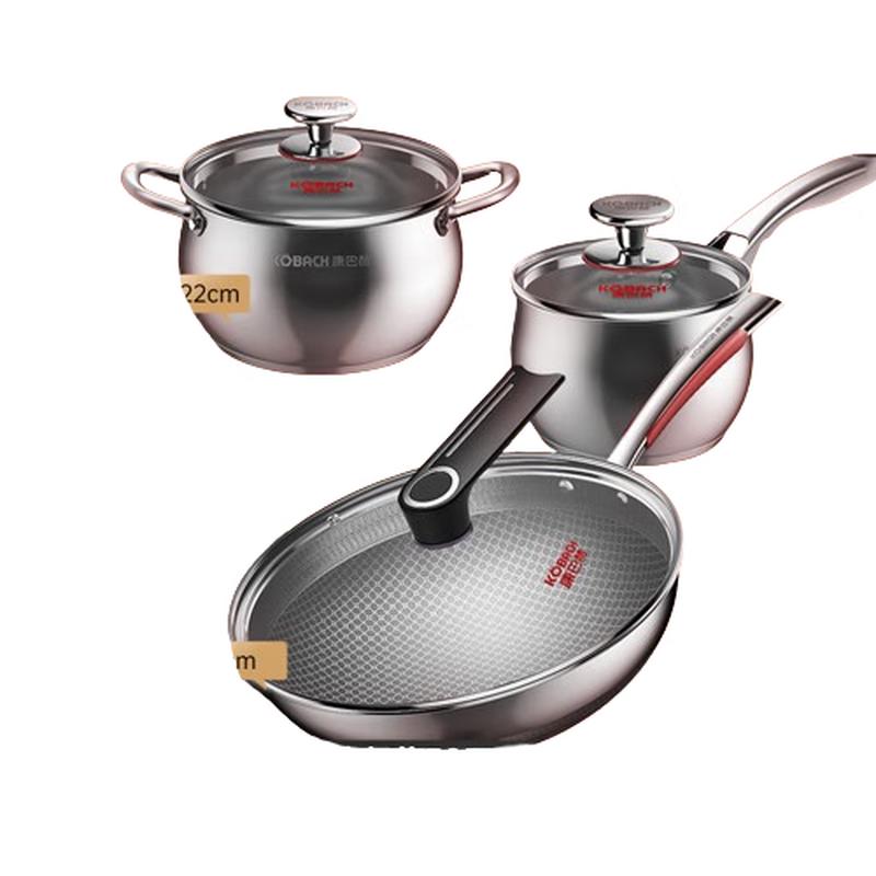 

Kangbache 3-Piece 304 Stainless Steel Cookware Set