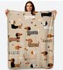 Dachshund Blanket Flannel Gift, Lightweight Plush Throw, Warm for Sofas & Beds, Perfect for Holidays Blanket