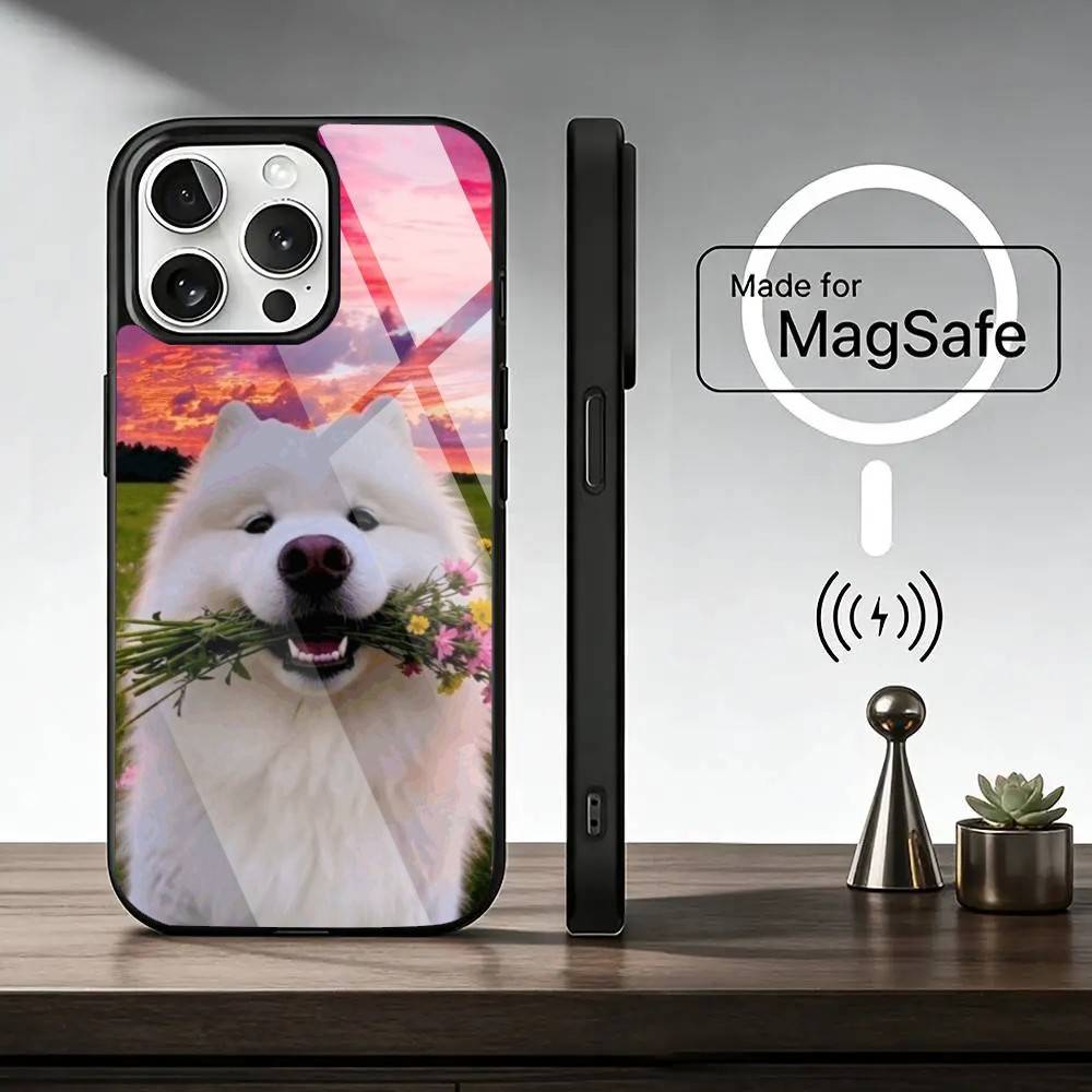 F-Funny Dog Phone Case For iPhone17,16,15,14,13,12,11 Plus,Pro Magnetic For Magsafe Wireless Charging