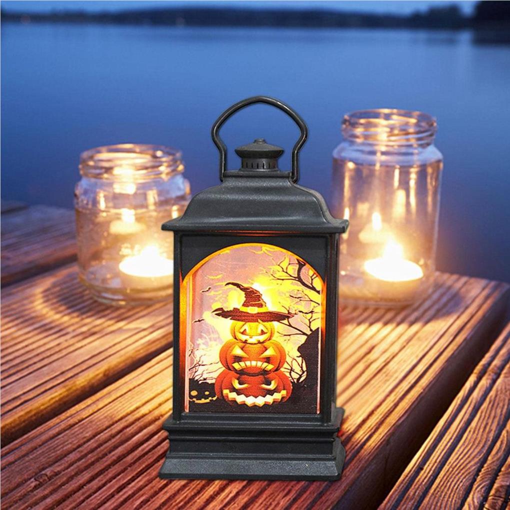 Candle Light Pumpkin Lamp Halloween Lantern Hanging Lanters Multipurpose Party Decoration Wall Pendent Desk Ornament Exquisite