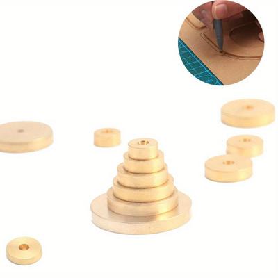 Leather Craft Tools 12Pieces Diameter 6mm-20mm Leather Brass Space Set DIY Round Line Marking Hand Craft Tools