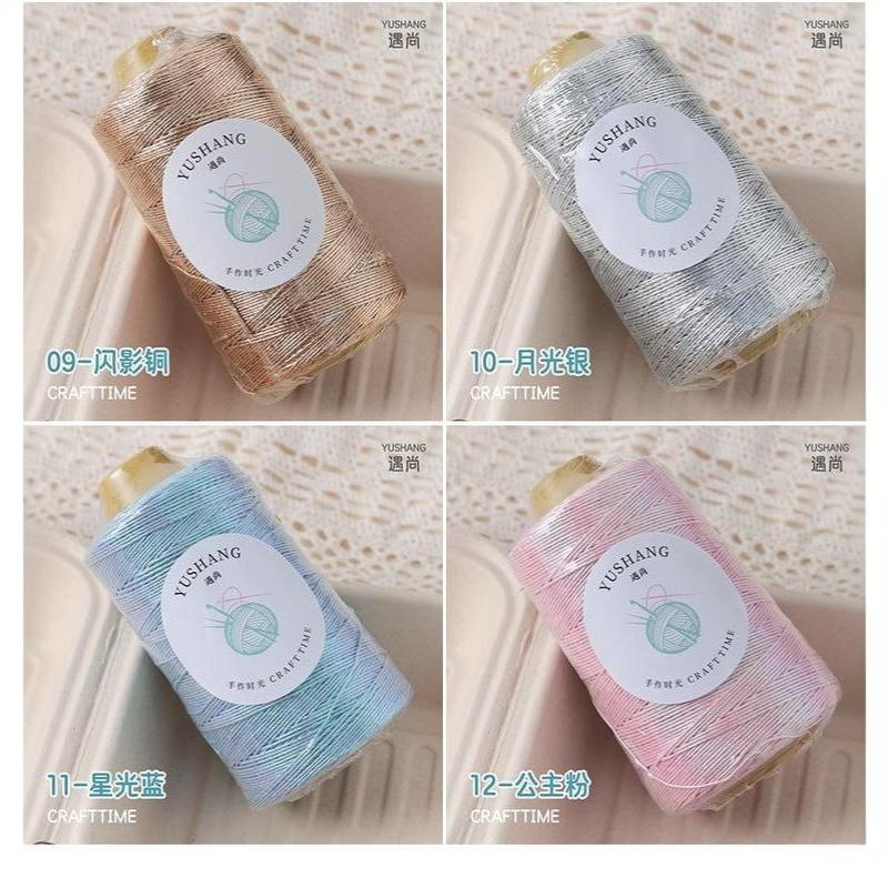 Shiny Glitter Core-Spun Yarn Tear-Resistant Hand Woven Thread for DIY Knitting Bags Purses Home Textile Craft Supplies