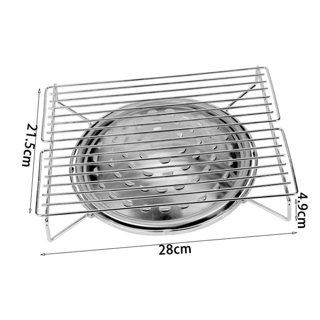 Portable portable barbecue grill for home use. Easy to use on gas stoves and gas cooktops. Compact and easy to store camping grill.