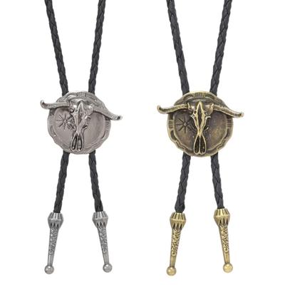 Retros Alloys Rope Necklace With Adjustable Length Reversible Length Alloys Cord Necklace for Men and Women
