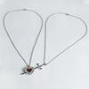 Alloy Swords Heart Necklace for Couples Handmade Collarbone Chain Jewelry for Dates Anniversaries and Everyday Fashion