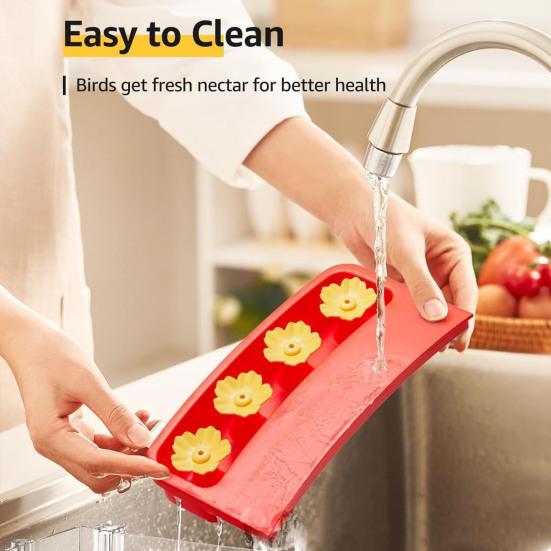 Window Hummingbird Feeder Strong Suction Cup Hummingbird Feeder with 4 Feeding Ports Easy To Refill Clean Plastic Birds Feeder for Birds Watching