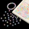 50pcs/pack Transparent Acrylic Flower Beads In Loose Beads DIY Jewelry Accessories Hand-Woven Bracelet Hair Rope Beaded Material