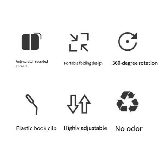 Rotating Folding Reading Stand Adjustable Book Holder with 360° Rotating Bases Foldable Designs