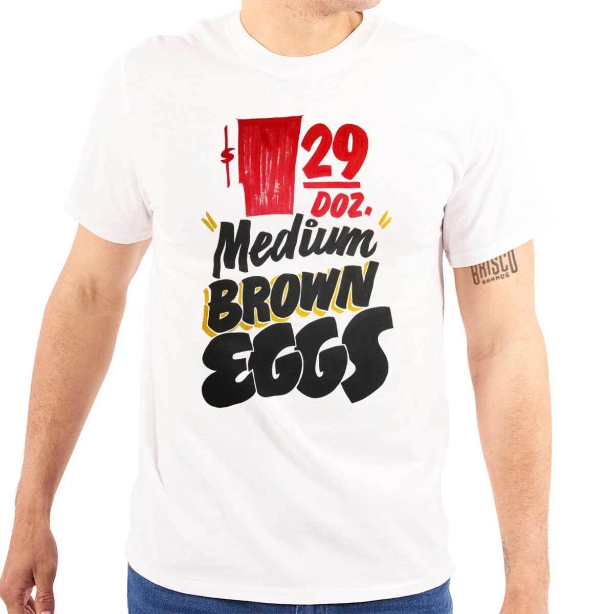 

Retro Brown Eggs Supermarket Food Poster Womens or Mens Crewneck T Shirt Tee S