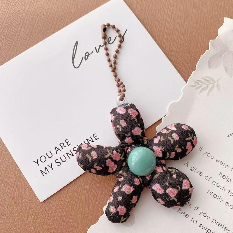 Stoff Wald Blume Schlüsselanhänger Herz Anhänger Schmuck Für Mädchen Frauen Geschenk Taschen Dekoration