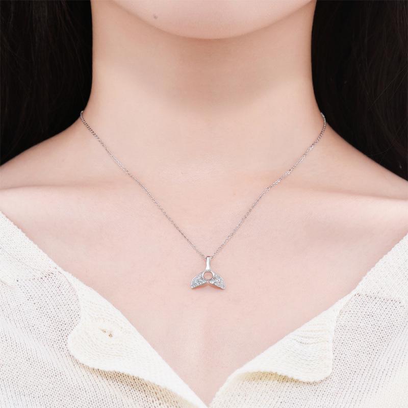 S925 Sterling Silver 5.2mm DIY Fishtail Mermaid Necklace Clavicle Chain