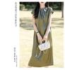 Silky Satin Minimalist French Summer Long Skirt Dress for Women