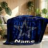 Custom Name Personalized Dallas Cowboys Print Blanket, Home Decor, Bedroom, Sofa, Camping, Couch, Gifts for Birthday ChristmasEnthusiasts