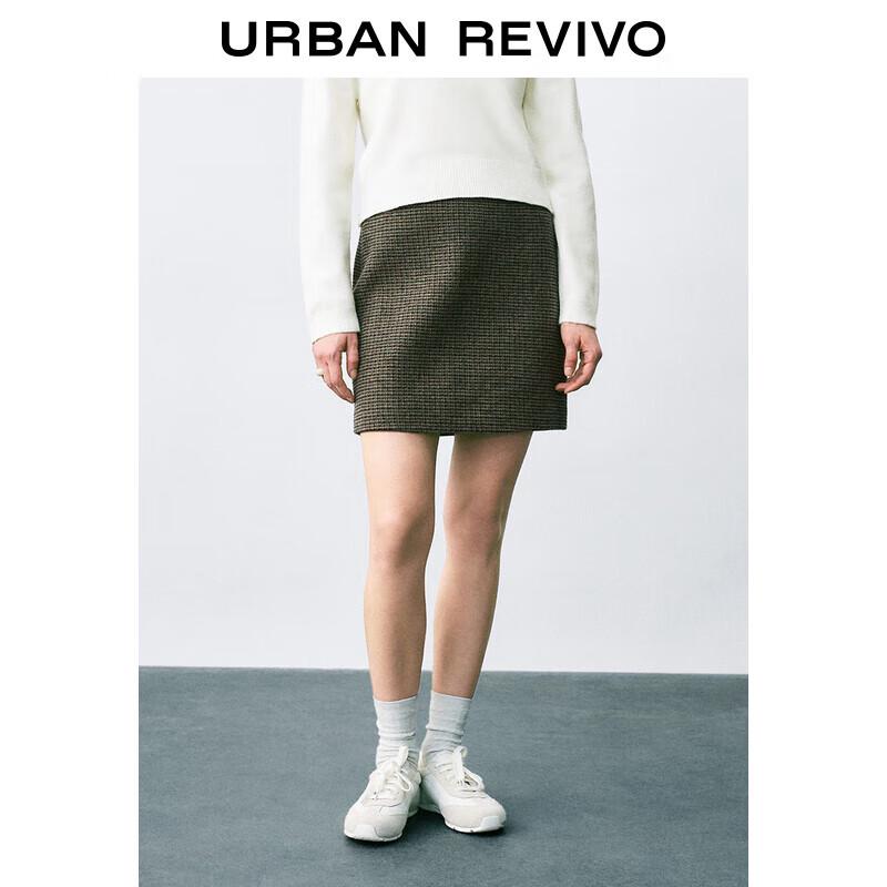 UR Women s 2024 Winter Plaid High-Waisted A-line Skirt S