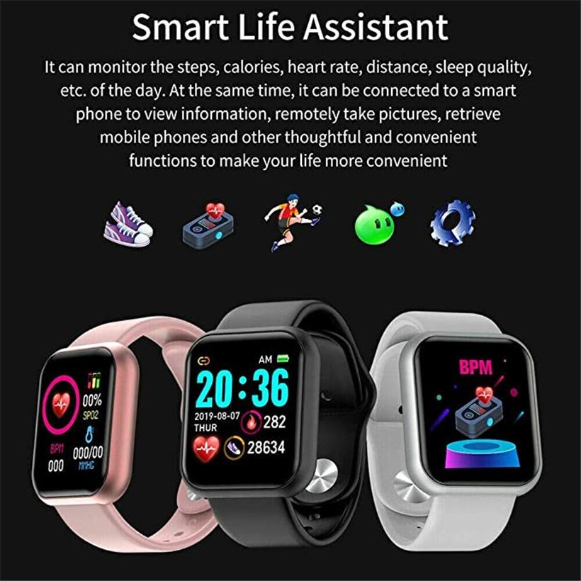 Y68s D20s Smart Watch Uomini Donne Orologi digitali Bluetooth Fitness  Tracker Smartwatch Orologio elettronico per Huawei Xiaomi acquista in modo  economico — spedizione gratuita, recensioni reali con foto — Joom
