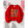 European Sizes Kids' Sweatshirts, Girls' Autumn Winter Colorful Floral Seahorse Print Long Sleeve Round Neck Sweatshirt, Casual Daily Wear.