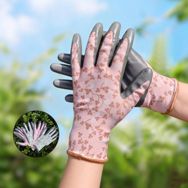 Floral Pattern Gardening Gloves Comfortable Breathable Work Gloves Multi-Purpose Anti Prickling Protective Mittens