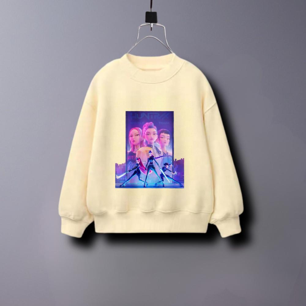 Sweatshirts For Girls Clothing Spring/autumn Fashion Casual Long Sleeved Tops Hoodie Crewneck Pullovers Printed Demon Hunters