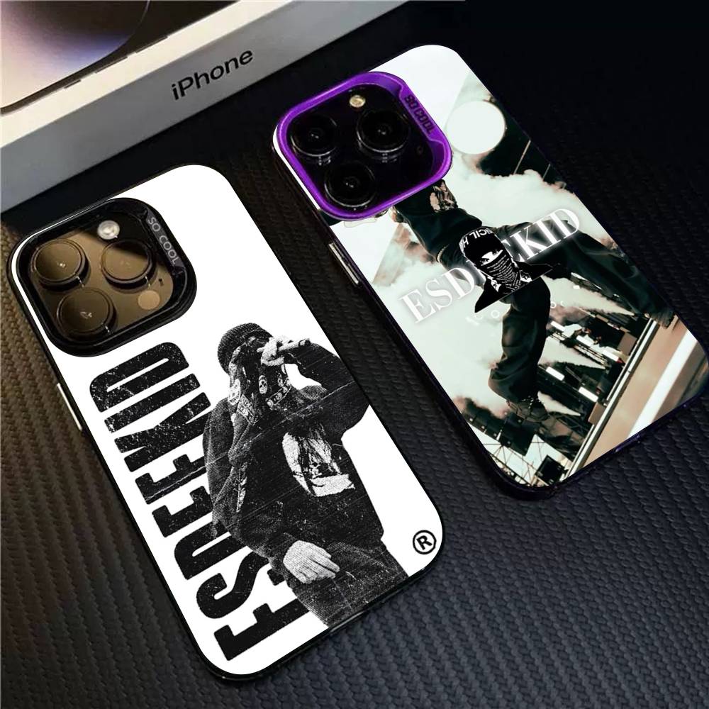 Singer E-EsDeeKid For Iphone 15 14 13 Plus 17 16 12 11 Pro Max Matte Colored Silver Luxury Phone Cover