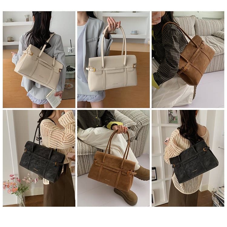 Large Capacity Leather Tote Bag Women's Shoulder Handbag