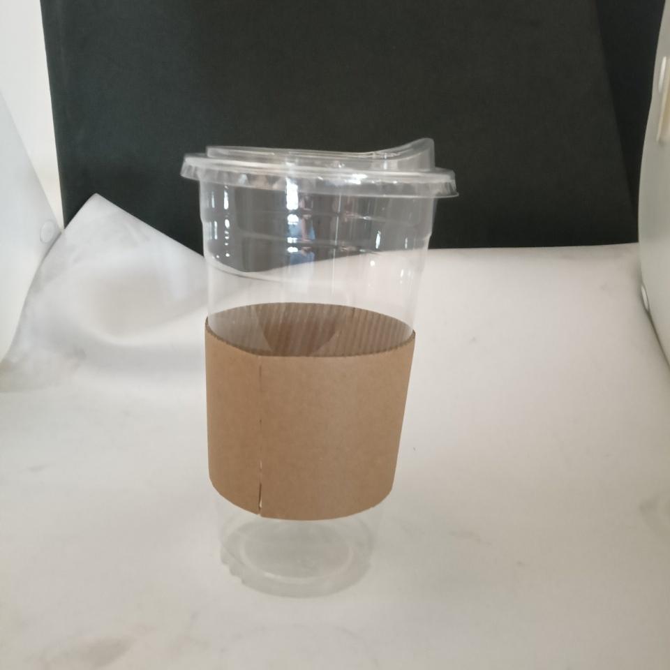 20 Sets 16/20/24OZ Clear Plastic Cups with Lids Straws Sleeve for Cold Drinks Juice Smoothie Coffee Huge Disposable Cups 1L
