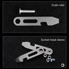 Compactly Titaniums Camping Tool Keychain Screwdriver Bottle Opener Multifunctional Ruler Portable Outdoor Accessory