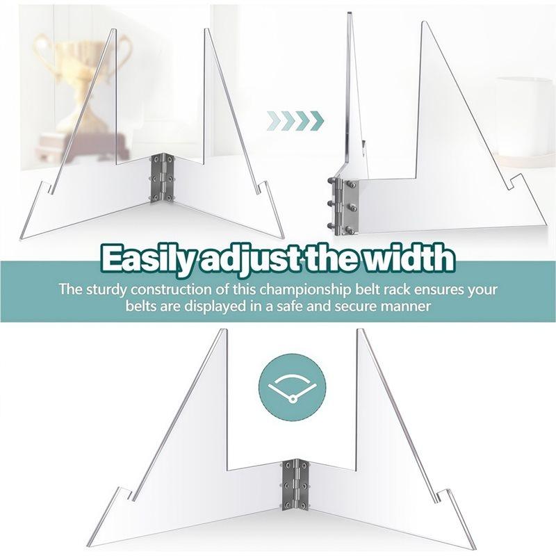 Premium-Acrylic Award Holder Base Belt Display Stand For Heavy Duty Wrestling& Football Trophies, No Assembly Required
