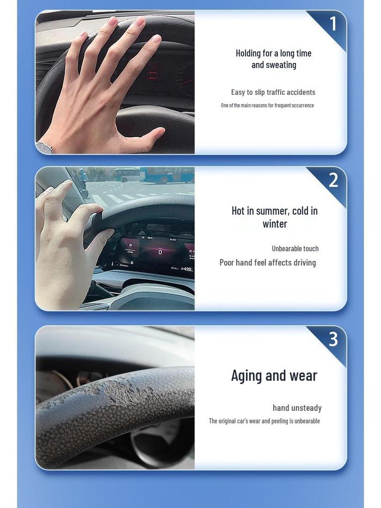 BYD Seagull/Dolphin Steering Wheel Cover: Ultra-Thin Genuine Leather, No-Sew Design for Car Interior, Women's Style.
