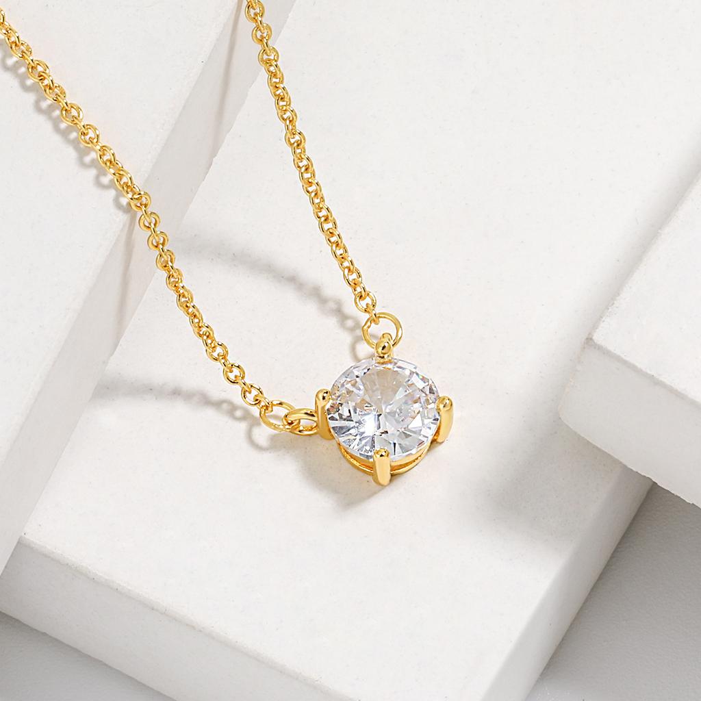 Moissanite 2-carat Necklace, Classic Simple INS Wind Four-claw Diamond Necklace