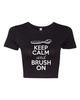 Crop Top Ladies Keep Calm And Brush On Toothbrush Teeth Funny Humor T-Shirt Tee Unisex T-Shirt