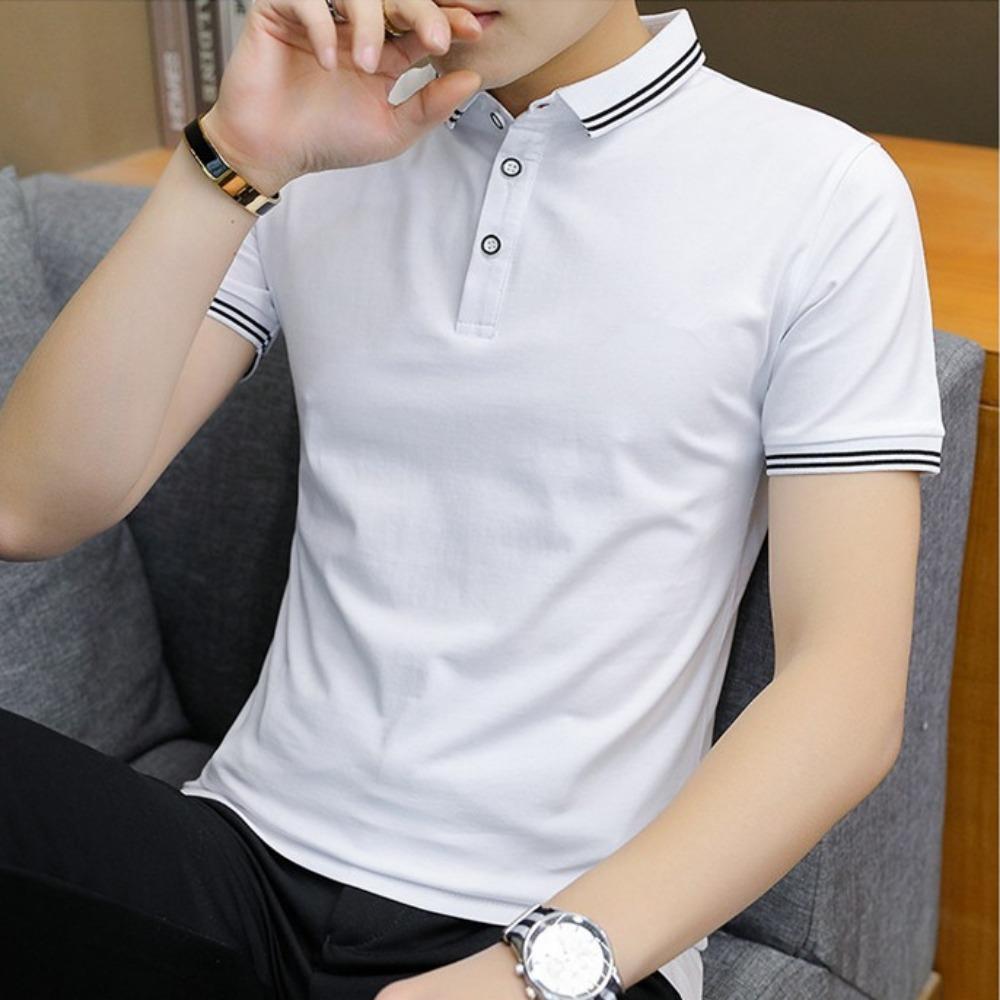 Polo Shirt Men's Top Collar Short Sleeved T-shirt Fashionable Men's Summer Street Wear Polo Shirt