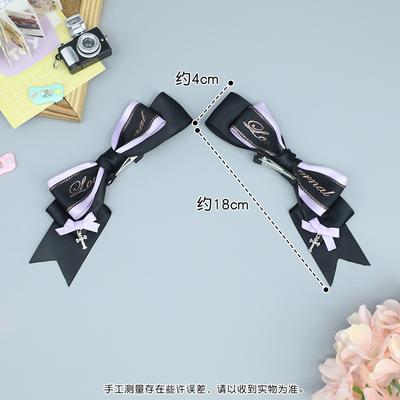 Bow Hairpin Olita Black Handmade Headgear Double Ponytail Pair Clip Hair Accessories Yk Edge Clip Headgear