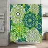 Green Mandala Bath Curtain Decorative Shower Curtain with White Bathtub in Bathroom Accessories Set for Home Decoration Size69 x