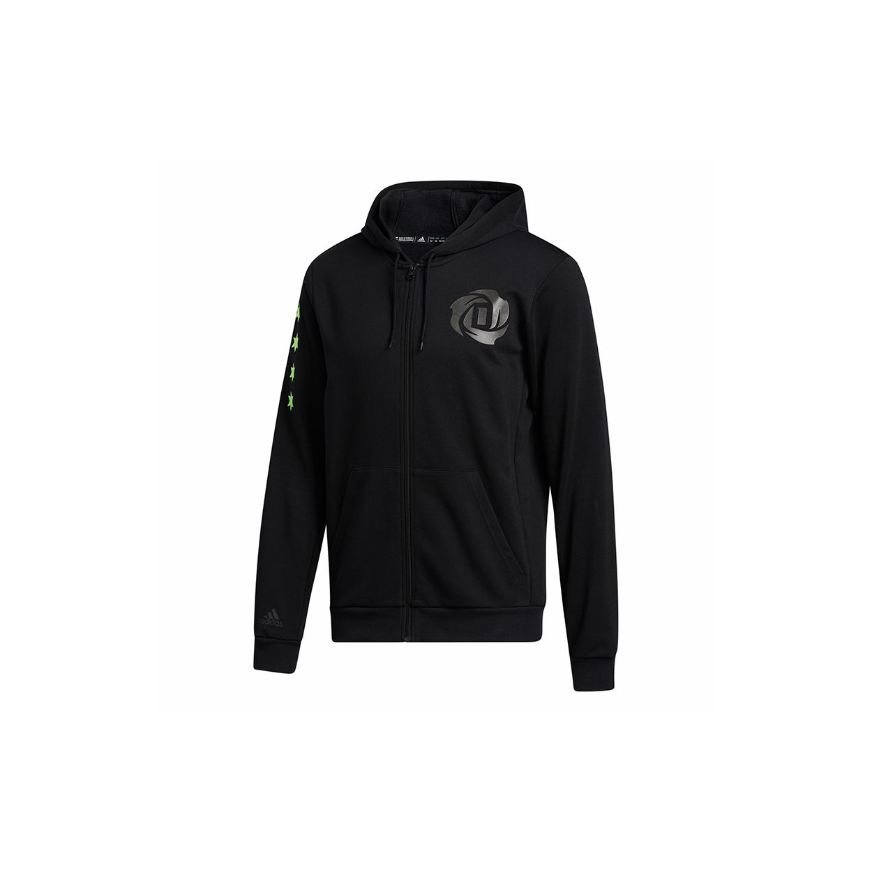 adidas Men s Rose Fullzip Basketball Hooded Jacket Black GP6117 M