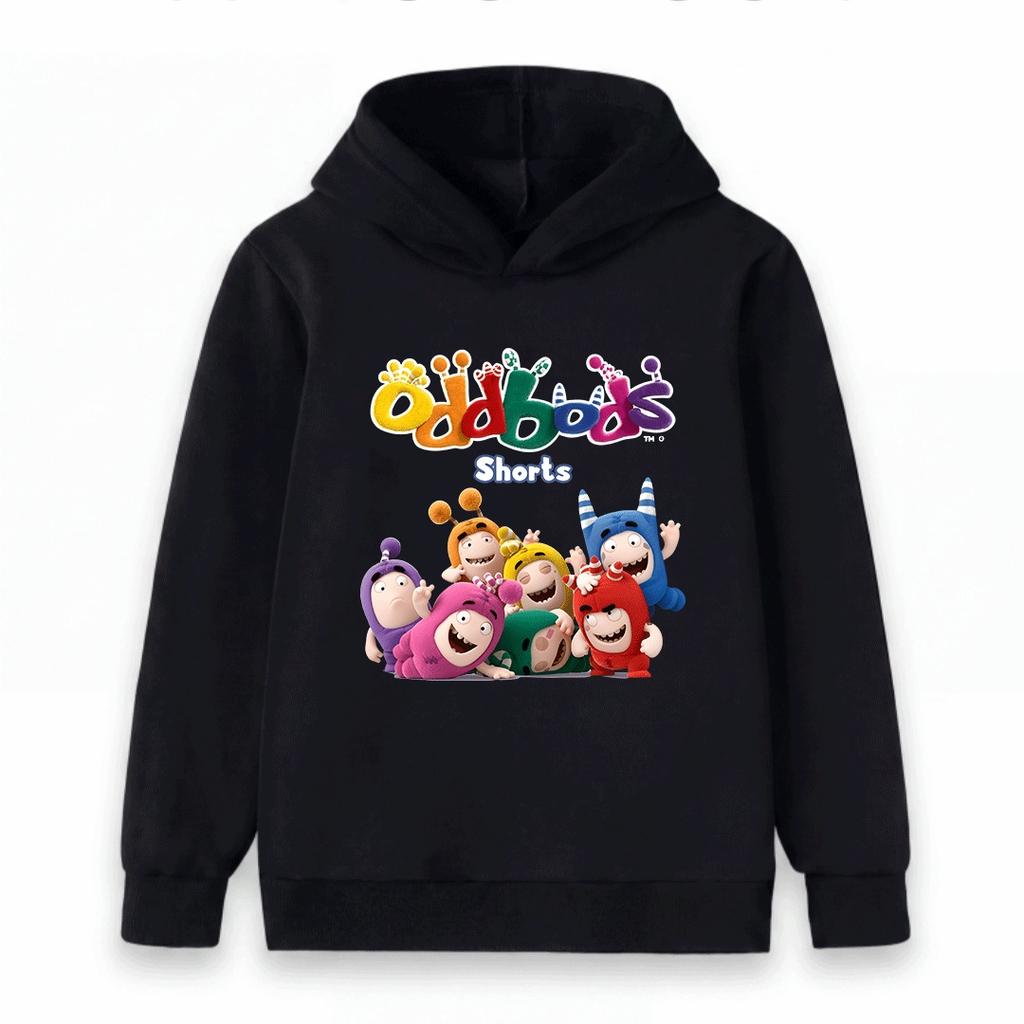 Kids Boys Girls Cartoon Character Print Pullover Hoodie, Casual Long Sleeve Warm Loose Sweatshirt for Toddlers Children Daily Wear Gift