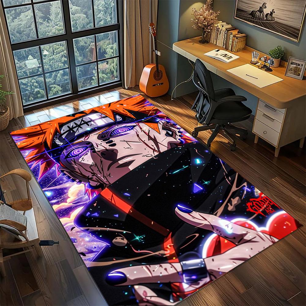 Naruto Area Carpet Stylish Gamer Room, Non Slip Washable Large Area Floor Mat Rug Bedroom Home.-TING
