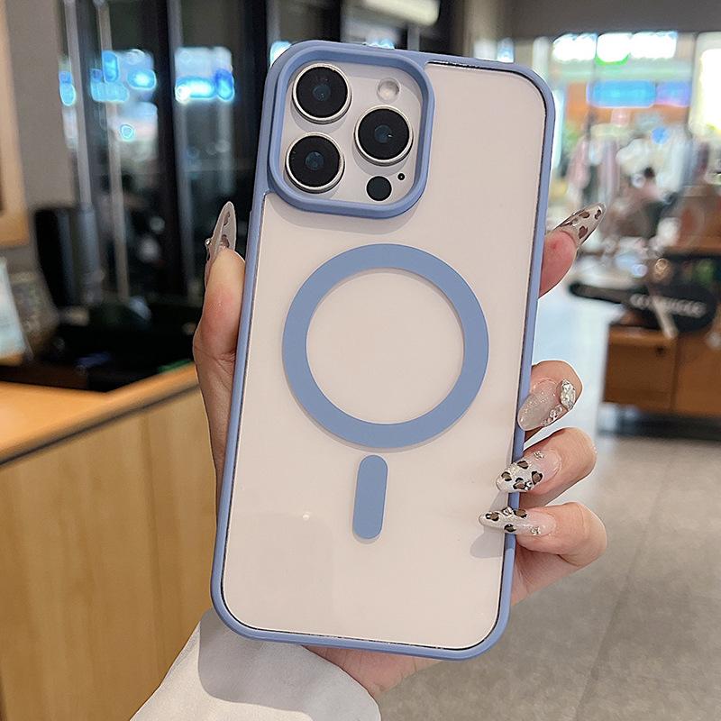 Applicable To iPhone11 Mobile Phone Case Apple 11promax Macaron Transparent 11e Magnetic Protective Case Anti-drop 11