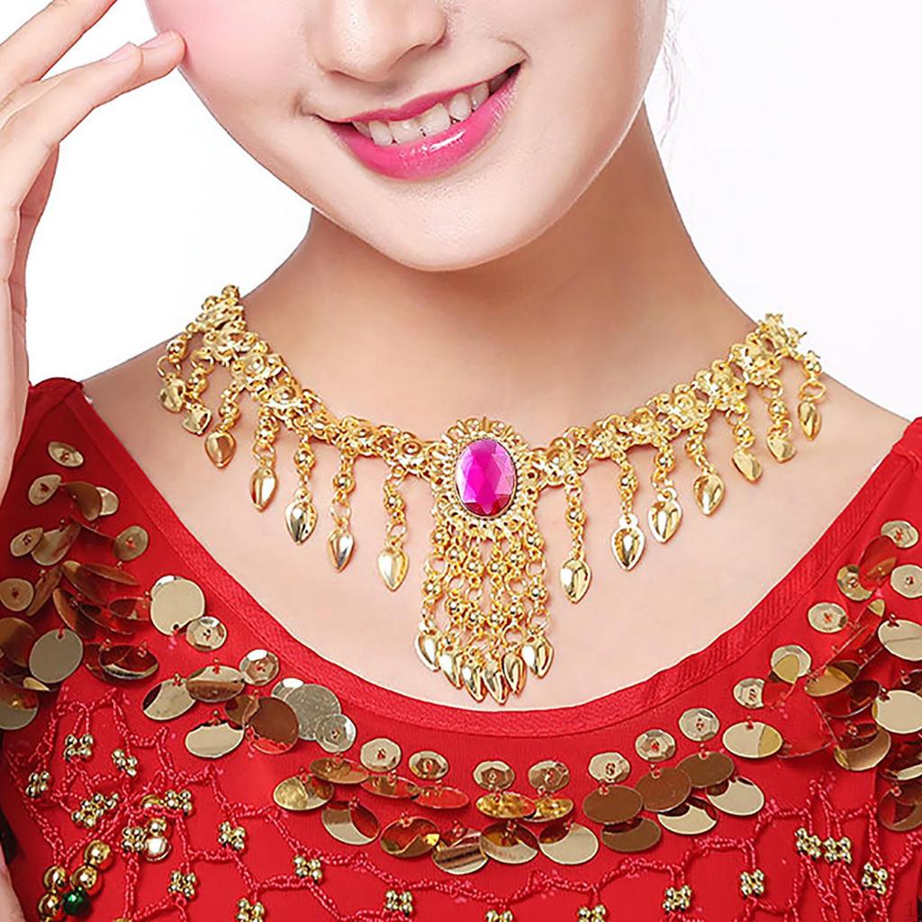 Belly Dance Headband Outfit Jewelry Tribal Headdress with Tassel for Women Bride Ornaments