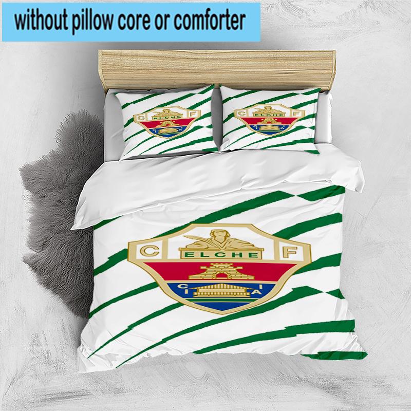3PCS Football Elche Crest Design Bedding Set,Including 1pc Duvet Cover And 2pcs Pillowcases Perfect for Bedroom, Dormitory, Fan Christmas gift