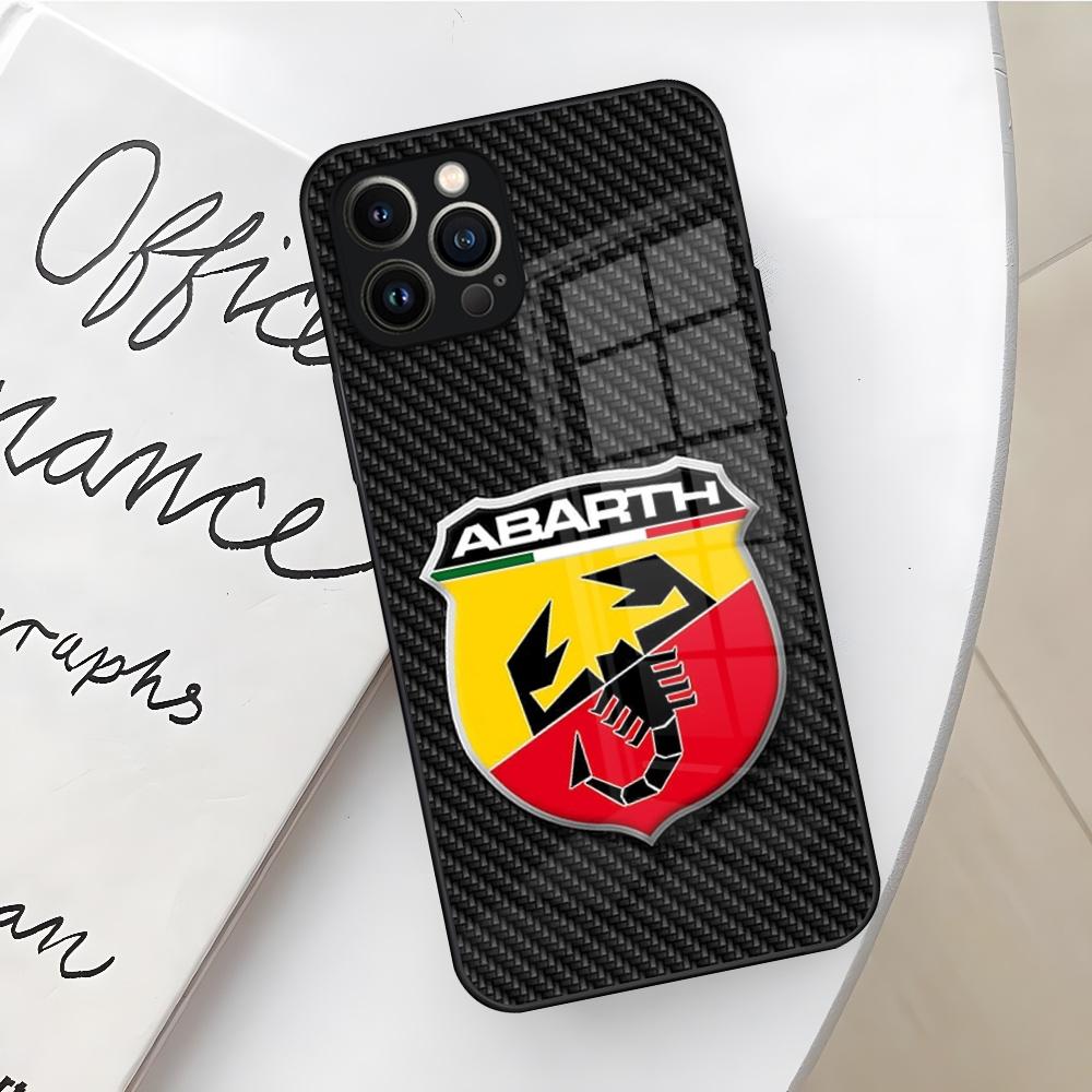 ABARTH Italy Car Phone Case for Iphone 16 15 14 12 11 13 Pro Max Mini X Xr Xs Se 8 Puls glass Cover