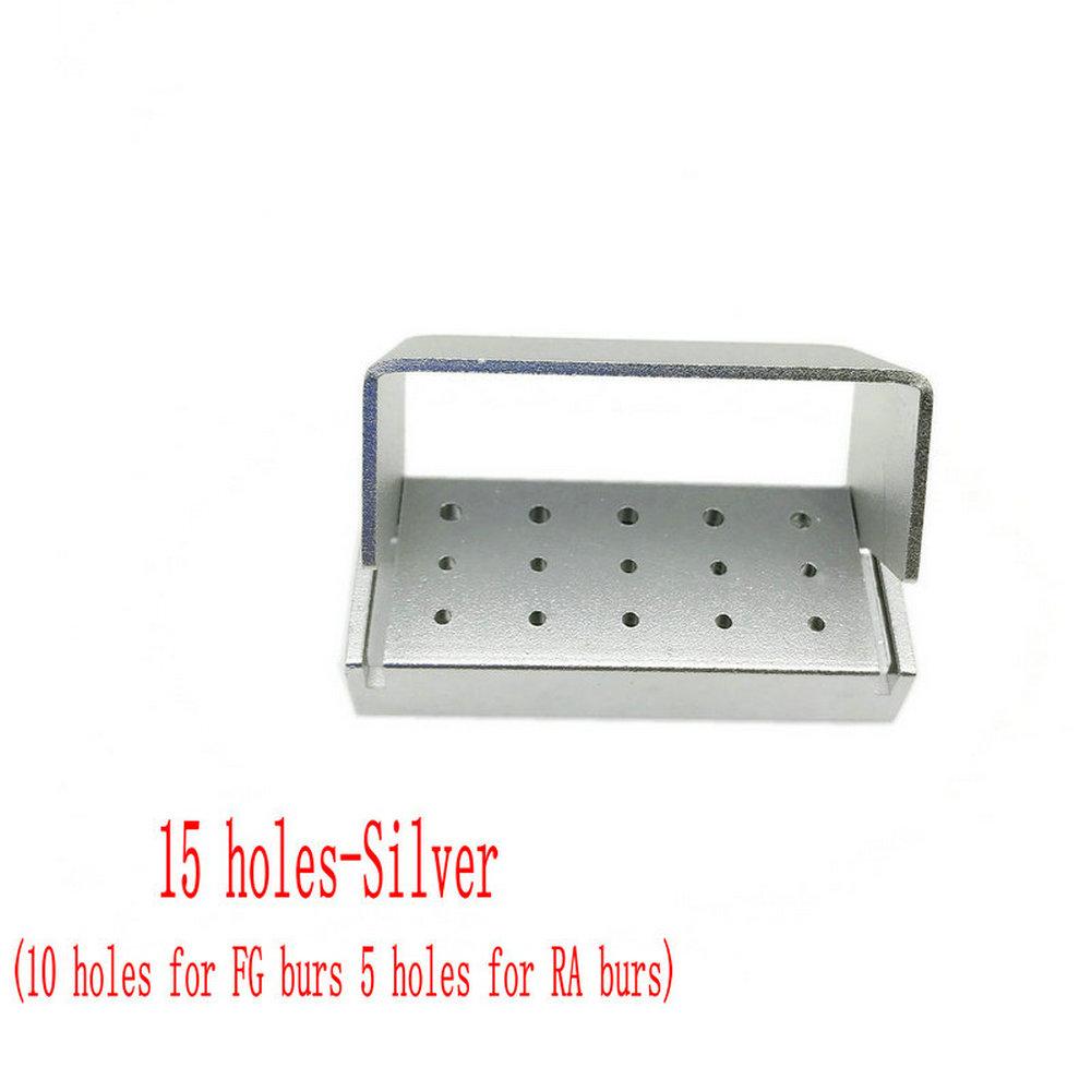 15/30 holes Dental Diamond Burs Holder Block Disinfection Box Autoclave ALUMINIUM Bur Holder Dentist Tools