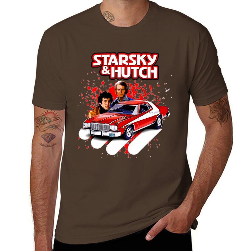 Koszulka z serialu telewizyjnego Starsky i Hutch, koszulka z krótkim rękawem, anime, ubrania męskie