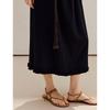 INMAN Black Sleeveless Drape Neck Dress