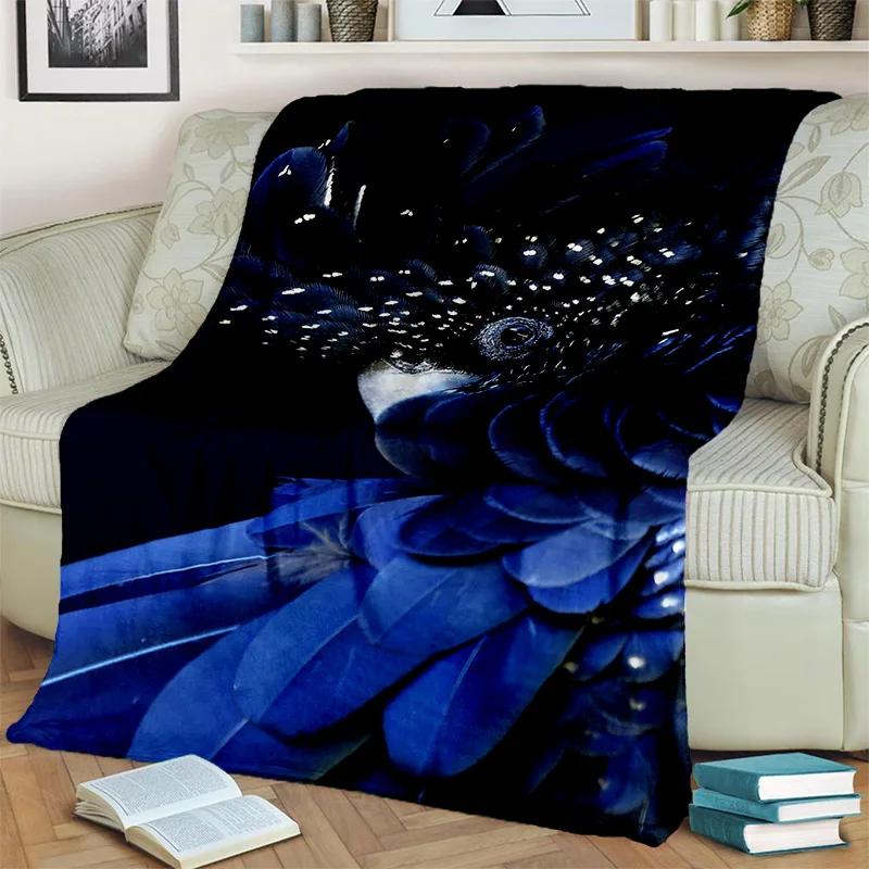 3D Colorful Macaws Parrot Birds Blanket,Soft Throw Blanket for Home Bedroom Bed Sofa Picnic Travel Office Rest Cover Blanket Kid