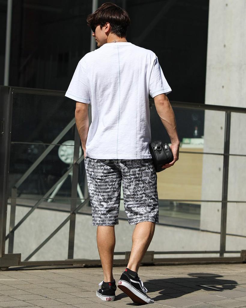 Brushed Flower Print Mini Fleece Shorts Unisex Surfing Casual Wear Half Pants Trousers Summer Clothes 262G1905 Black L [Gatcha] All-Over Men's