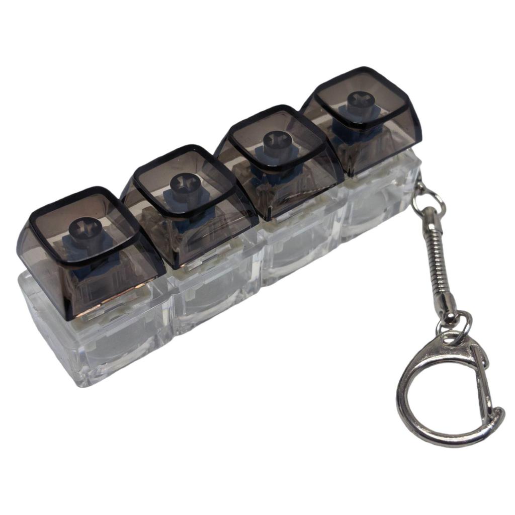 Cross 4-Key Decompression Button PC Keycap: High-Transparency Keycap Mechanical Keyboard Switch Stress-Relief Toy Keychain